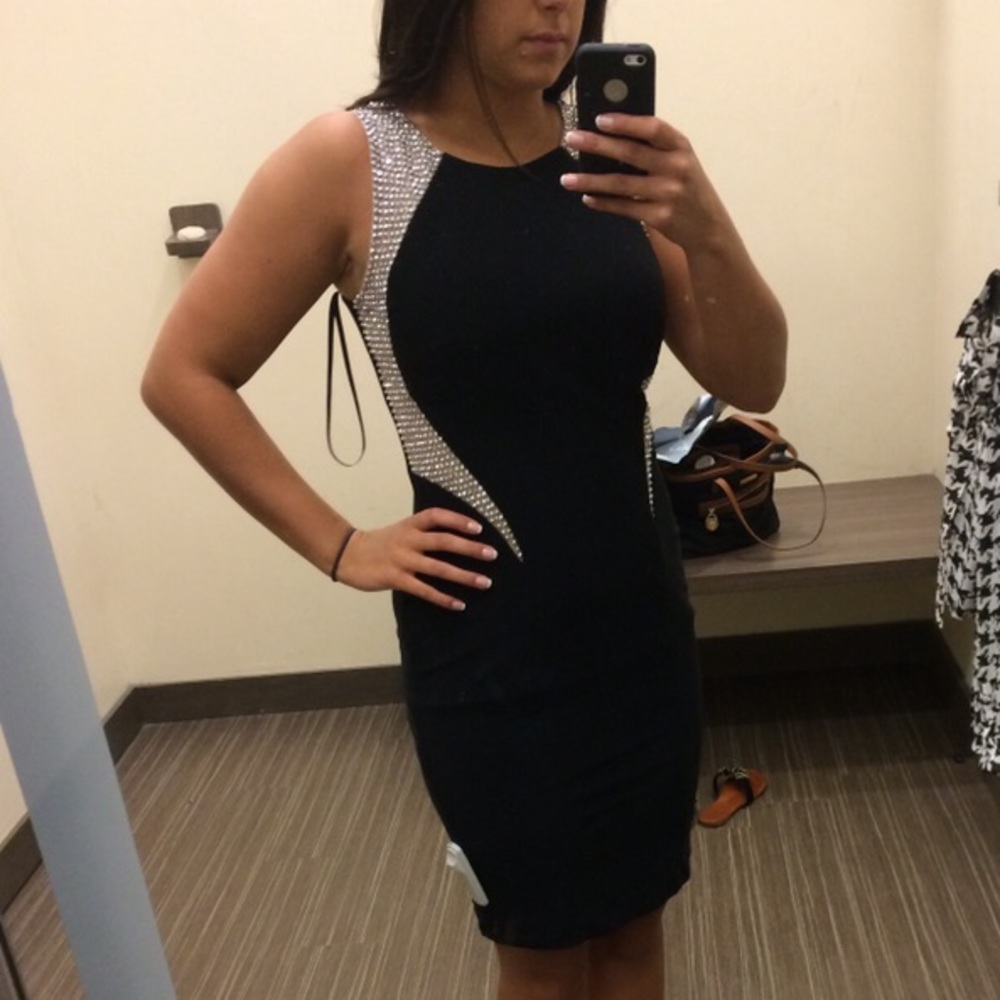 Black midi dress